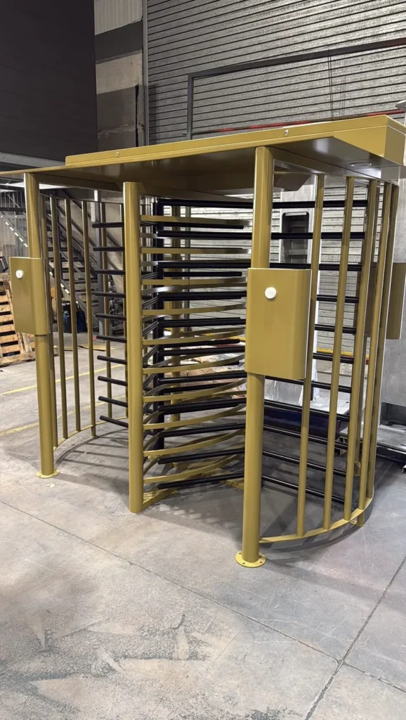 Full height turnstile powder coated gold
