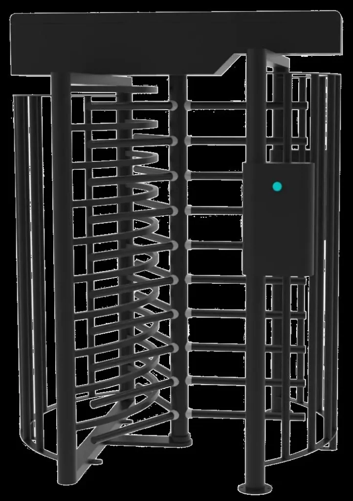 Single full height turnstile powder coated black